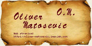 Oliver Matošević vizit kartica